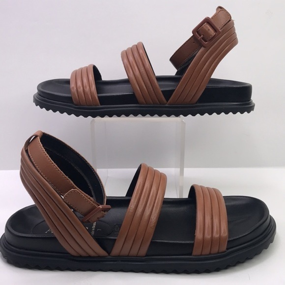 ASTER Harriet Women's Brown & Black Strappy Sandals Ankle Buckle Strap Sz 7 - Picture 5 of 8